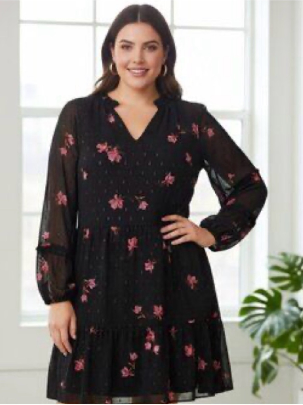 CeCe Tiered Floral Dress